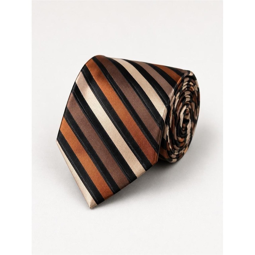 Mens Silk Striped Neck Tie Luxe Old Money Quiet Luxury Preppy Wedding